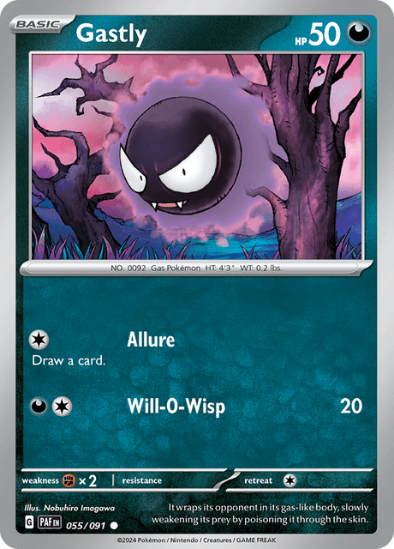Gastly 055/091 - Reverse Holo Common - Scarlet & Violet Paldean Fates