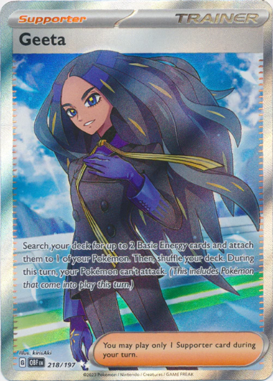 Geeta 218/197 - Full Art Ultra Rare - Scarlet & Violet Obsidian Flames