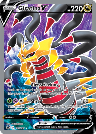 Giratina V 185/196 - Full Art Ultra Rare - Lost Origin