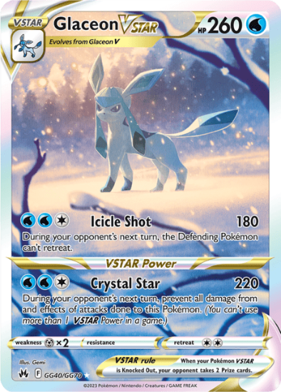 Glaceon VSTAR GG40/GG70 - Gallery Ultra Rare - Crown Zenith