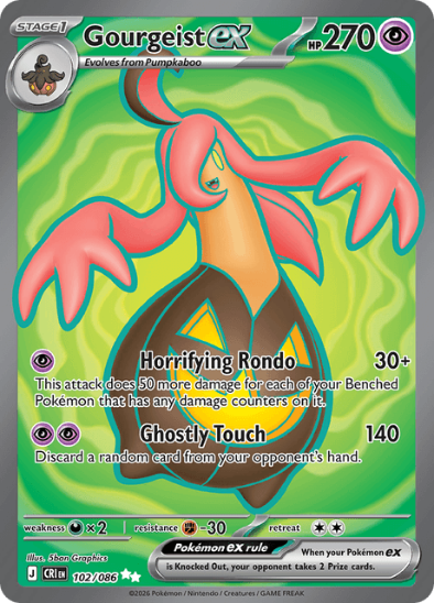 Gourgeist ex 102/086 - Full Art Ultra Rare - Mega Evolution: Chaos Rising