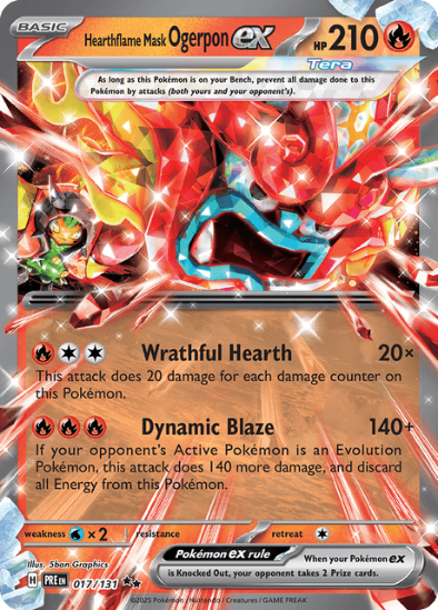 Hearthflame Mask Ogerpon ex 017/131 - Ultra Rare - Scarlet & Violet: Prismatic Evolutions
