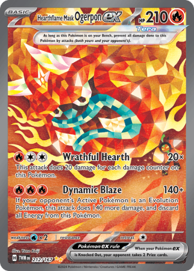 Hearthflame Mask Ogerpon ex 212/167 - Special Illustration Rare - Scarlet & Violet Twilight Masquerade