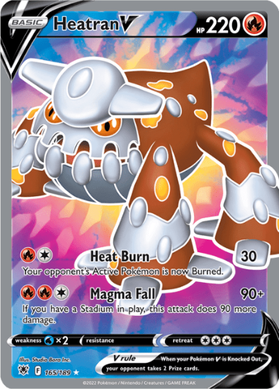 Heatran V 165/189 - Full Art Ultra Rare - Astral Radiance