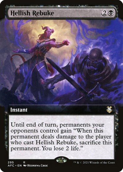 Hellish Rebuke - Extended Art Rare - Forgotten Realms Commander