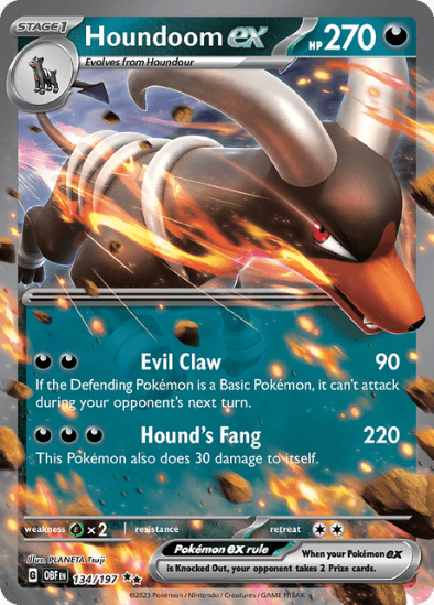 Houndoom ex 134/197 - Ultra Rare - Scarlet & Violet Obsidian Flames