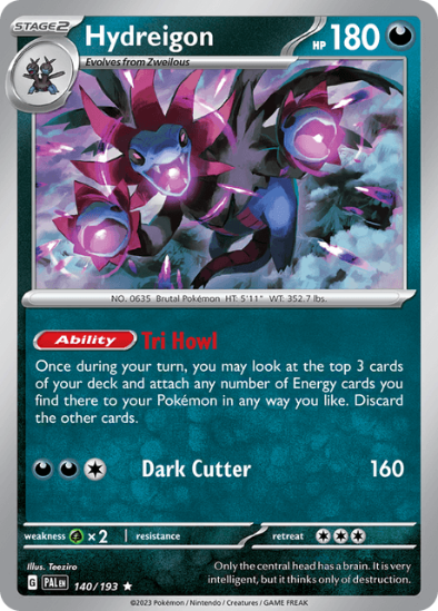 Hydreigon 140/193 - Reverse Holo Rare - Scarlet & Violet Paldea Evolved