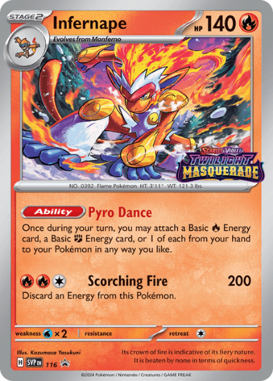 Infernape SVP 116 - Prerelease Holo Rare - Twilight Masquerade Black Star Promo