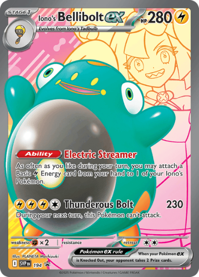 Iono's Bellibolt ex SVP 194 - Full Art Ultra Rare - Scarlet & Violet Black Star Promo