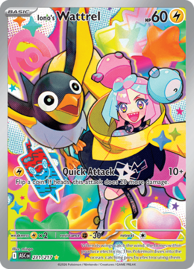 Iono's Wattrel 231/217 - Illustration Rare - Mega Evolution: Ascended Heroes