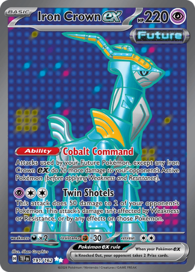 Iron Crown ex 191/162 - Full Art Ultra Rare - Scarlet & Violet Temporal Forces