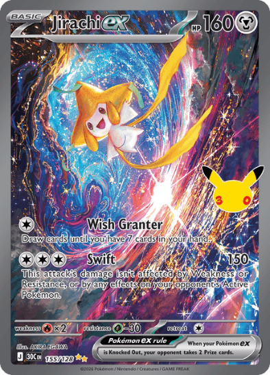 Jirachi ex 155/128 - Special Illustration Rare - 30th Celebration