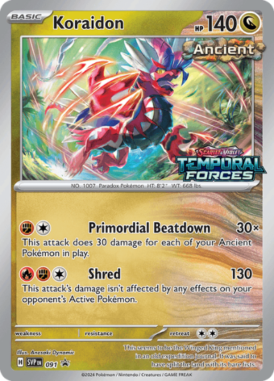 Koraidon SVP 091 - Prerelease Holo Rare - Temporal Forces Black Star Promo