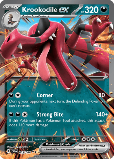 Krookodile ex 055/086 - Ultra Rare - Mega Evolution: Chaos Rising