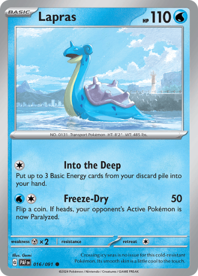 Lapras 016/091 - Reverse Holo Common - Scarlet & Violet Paldean Fates