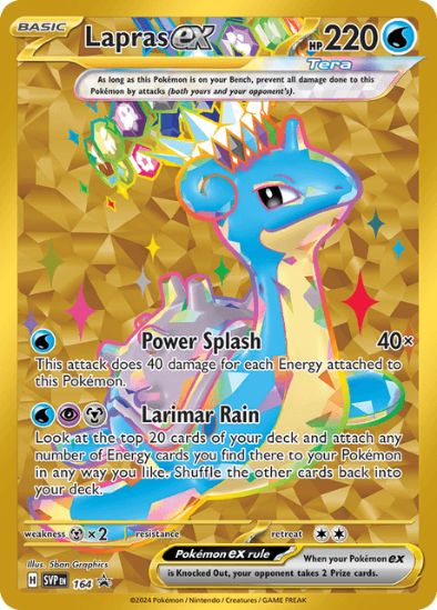 Lapras ex SVP 164 - Gold Secret Rare - Scarlet & Violet Black Star Promo