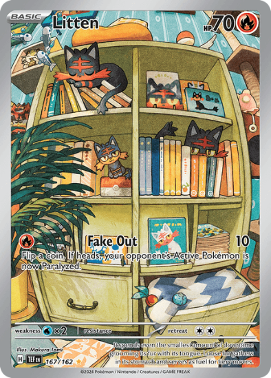 Litten 167/162 - Illustration Rare - Scarlet & Violet Temporal Forces