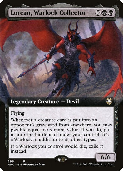 Lorcan, Warlock Collector - Extended Art Rare - Forgotten Realms Commander