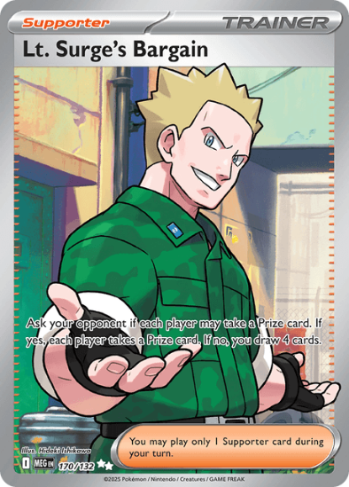 Lt. Surge's Bargain 170/132 - Full Art Ultra Rare - Mega Evolution: Base Set