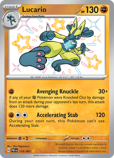 Lucario 174/091 - Shiny Rare - Scarlet & Violet Paldean Fates