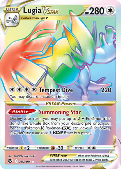 Lugia VSTAR 202/195 - Rainbow Ultra Rare - Silver Tempest