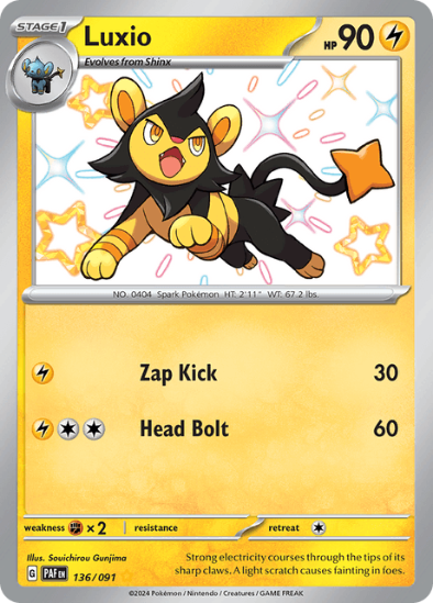 Luxio 136/091 - Shiny Rare - Scarlet & Violet Paldean Fates