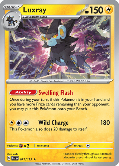 Luxray 071/193 - Reverse Holo Rare - Scarlet & Violet Paldea Evolved