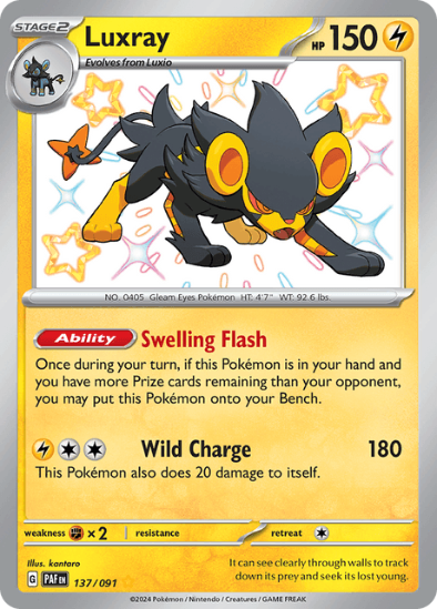 Luxray 137/091 - Shiny Rare - Scarlet & Violet Paldean Fates
