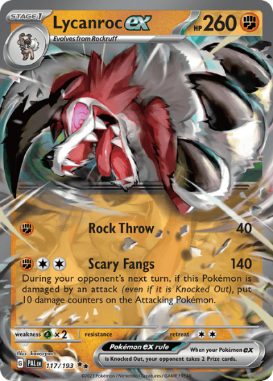 Lycanroc ex 117/193 - Ultra Rare - Scarlet & Violet Paldea Evolved