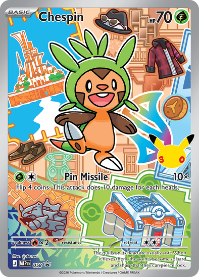 Chespin MEP 058 - Illustration Rare - Mega Evolution Black Star Promo