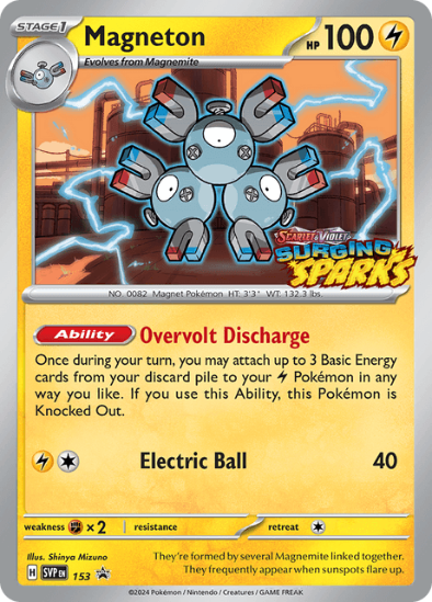 Magneton SVP 153 - Prerelease Holo Rare - Surging Sparks Black Star Promo