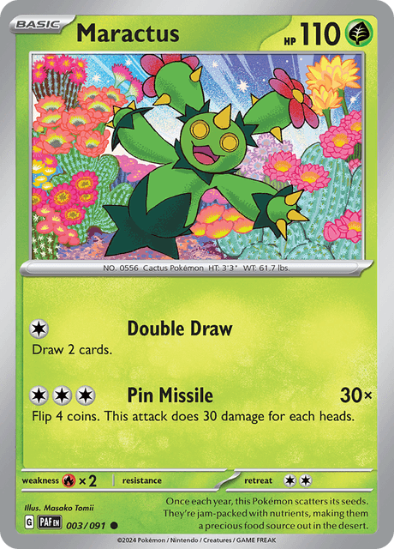 Maractus 003/091 - Reverse Holo Common - Scarlet & Violet Paldean Fates