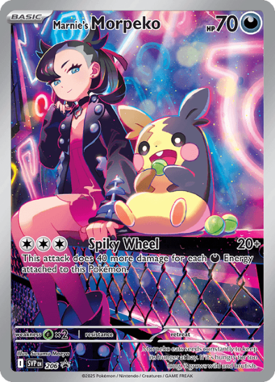 Marnie's Morpeko SVP 206 - Illustration Rare - Scarlet & Violet Black Star Promo