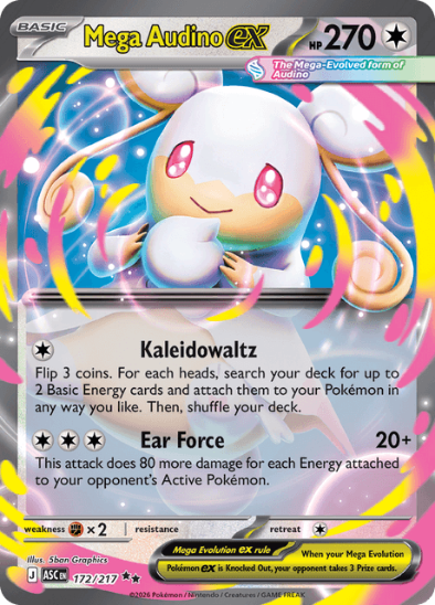 Mega Audino ex 172/217 - Ultra Rare - Mega Evolution: Ascended Heroes