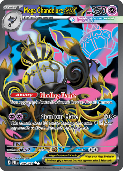 Mega Chandelure ex 099/084 - Full Art Ultra Rare - Mega Evolution: Pitch Black