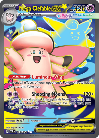 Mega Clefable ex 103/088 - Full Art Ultra Rare - Mega Evolution: Perfect Order