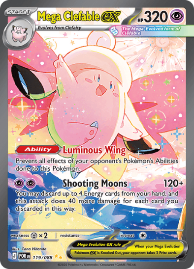 Mega Clefable ex 119/088 - Special Illustration Rare - Mega Evolution: Perfect Order