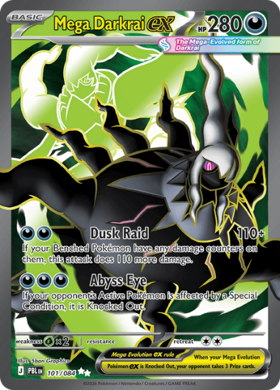 Mega Darkrai ex 101/084 - Full Art Ultra Rare - Mega Evolution: Pitch Black