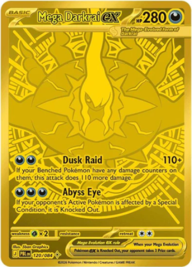 Mega Darkrai ex 120/084 - Gold Secret Rare - Mega Evolution: Pitch Black