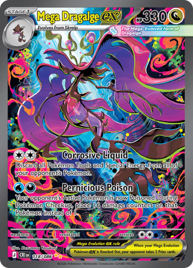 Mega Dragalge ex 118/086 - Special Illustration Rare - Mega Evolution: Chaos Rising