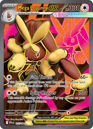 Mega Lopunny ex 115/094 - Full Art Ultra Rare - Mega Evolution: Phantasmal Flames
