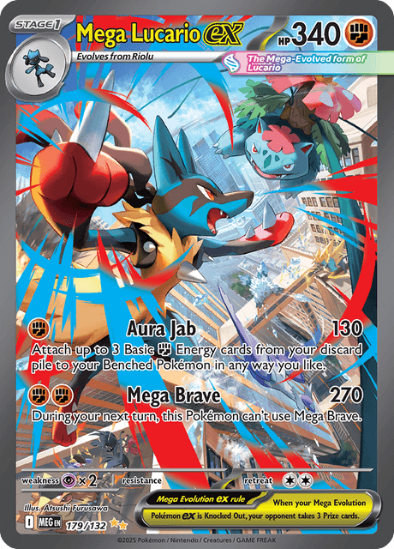 Mega Lucario ex 179/132 - Special Illustration Rare - Mega Evolution: Base Set