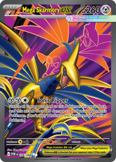 Mega Skarmory ex 106/088 - Full Art Ultra Rare - Mega Evolution: Perfect Order