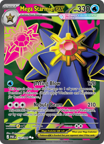 Mega Starmie ex 102/088 - Full Art Ultra Rare - Mega Evolution: Perfect Order