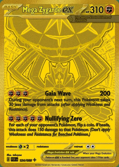 Mega Zygarde ex 124/088 - Gold Secret Rare - Mega Evolution: Perfect Order