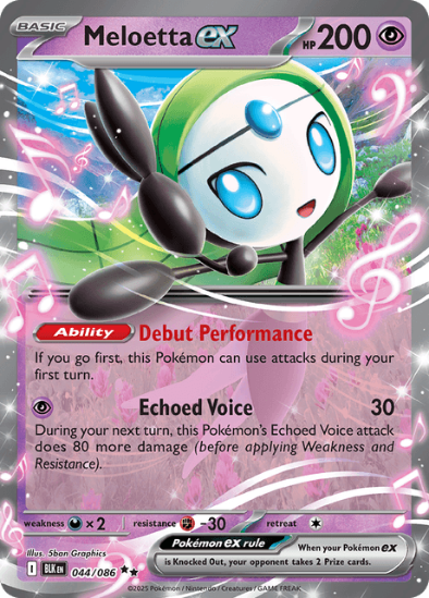 Meloetta ex 044/086 - Ultra Rare - Scarlet & Violet: Black Bolt