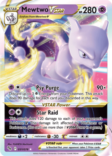 Mewtwo VSTAR 031/078 - Ultra Rare - Sword & Shield Pokémon GO