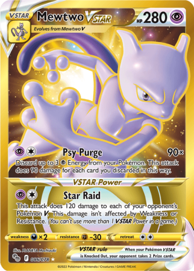 Mewtwo VSTAR 086/078 - Gold Secret Rare - Pokemon GO