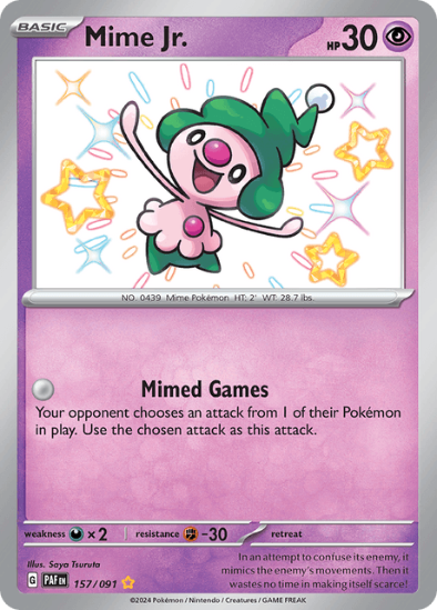Mime Jr. 157/091 - Shiny Rare - Scarlet & Violet Paldean Fates