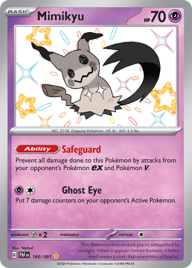 Mimikyu 160/091 - Shiny Rare - Scarlet & Violet Paldean Fates